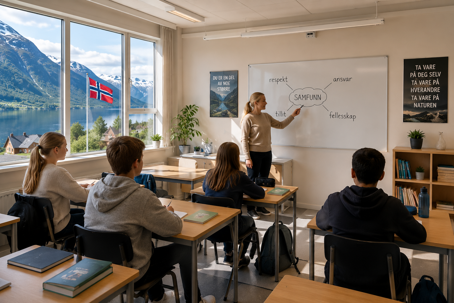 Norweska klasa szkolna – lekcja o wartościach społecznych: respekt, tillit, fellesskap